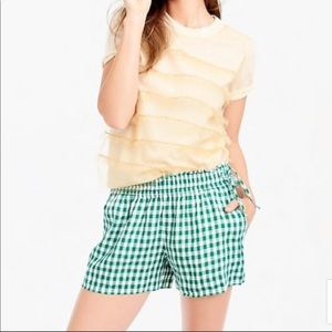 J.Crew Linen Green Checkered Gingham Shorts $5.95 Shipping!